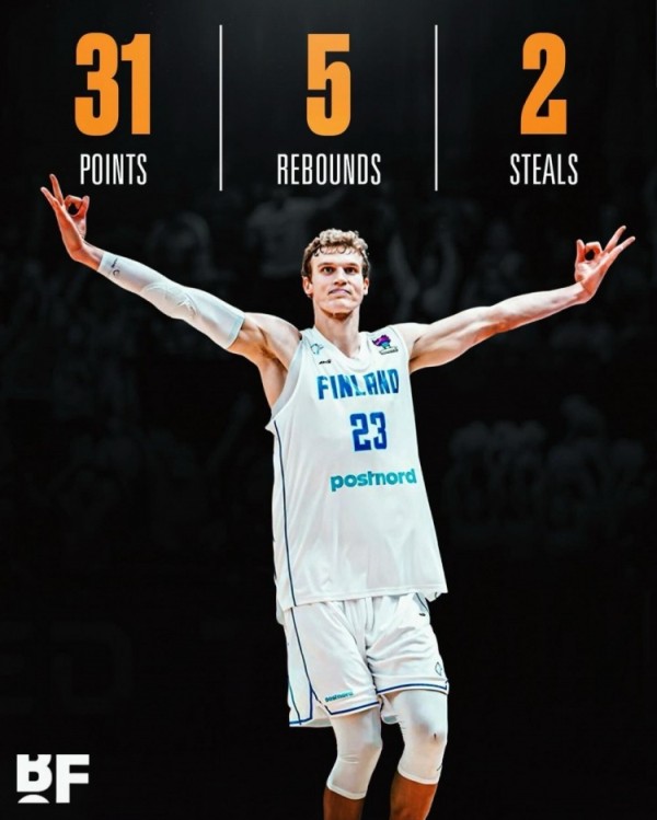 热身赛两战合砍79分！马尔卡宁12中8得31分5板2断 罚球12中11