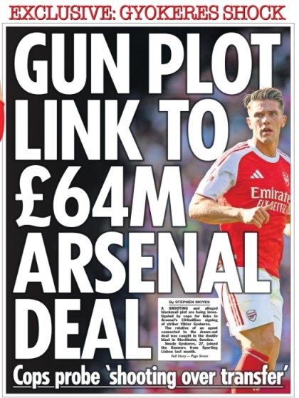 太阳报：约克雷斯经纪人的亲属家中发生枪击事件，瑞典警方正调查