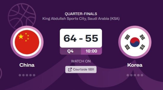 前3节中国男篮和韩国男篮罚球11比24 韩国第3节17罚15中